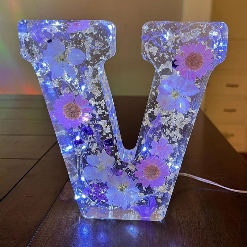 Dried Flower Letters Night Light