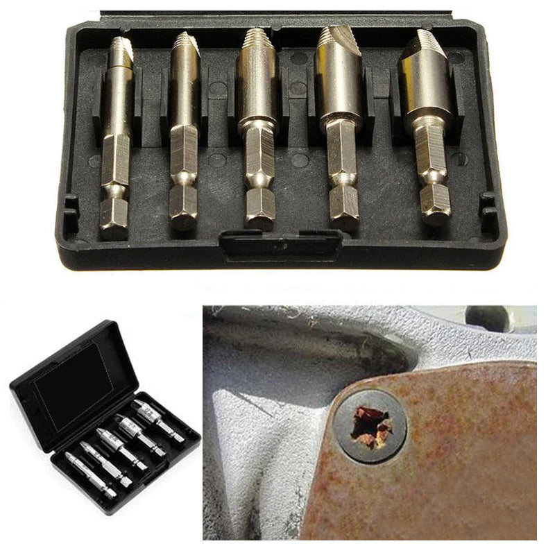 Damaged Screw Extractor，Set of 5