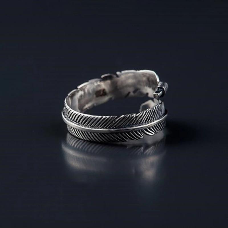 Vintage feather open ring