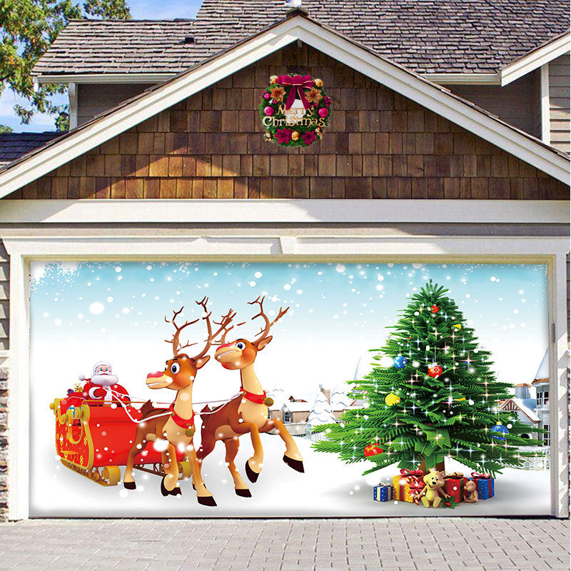 Snow garage door banner ornament