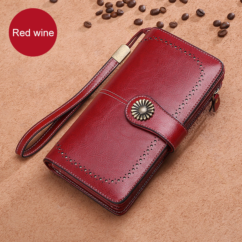 Long retro phone wallet -Cow Leather（👉👉Free shipping）