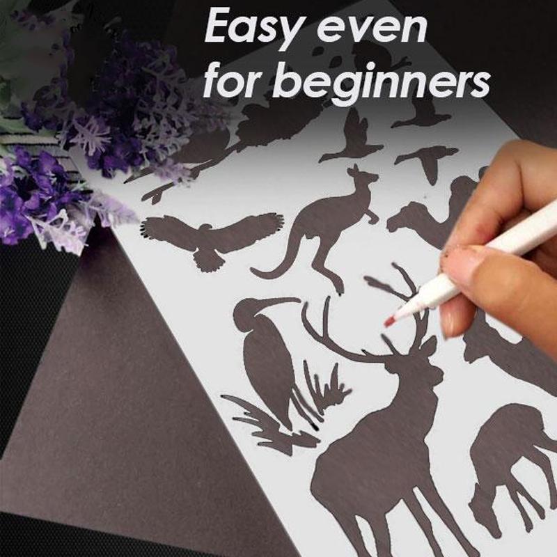 Fast Draw Stencil Art Templates( 12 or 24 Sheets/Set )