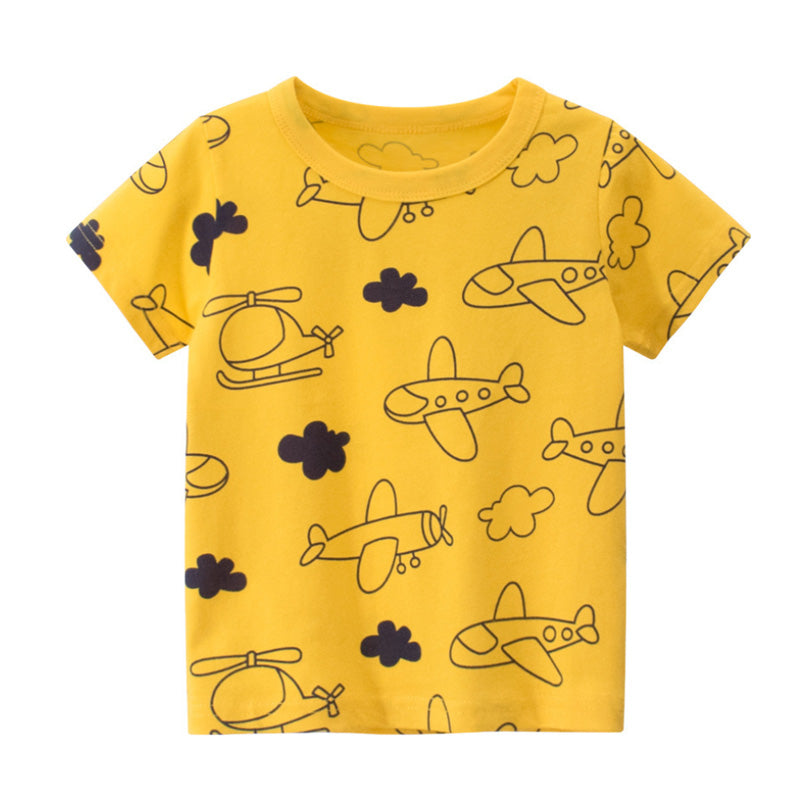 Boy's cotton summer short-sleeved T-shirt 2021