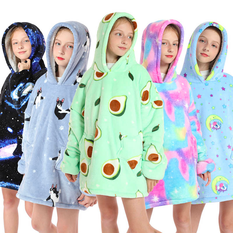 Blanket Sweatshirt with Pocket for Adults & Kids