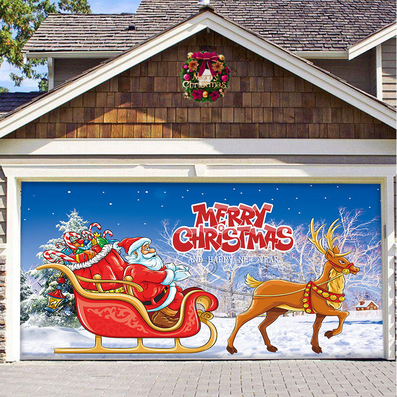 Snow garage door banner ornament