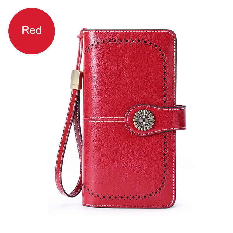 Long retro phone wallet -Cow Leather（👉👉Free shipping）