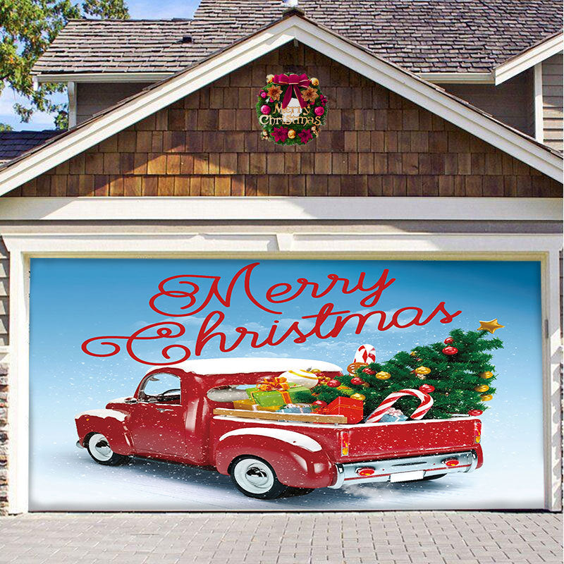 Snow garage door banner ornament