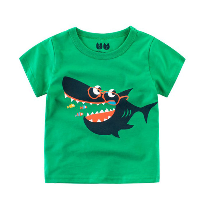 Boy's cotton summer short-sleeved T-shirt 2021