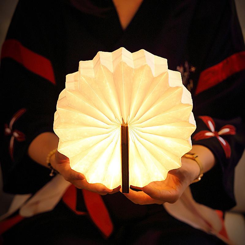 Wooden Folding Book Light