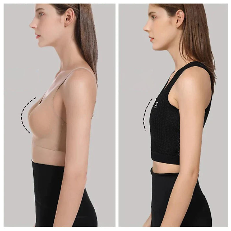 Thin front-zip bustier tank top