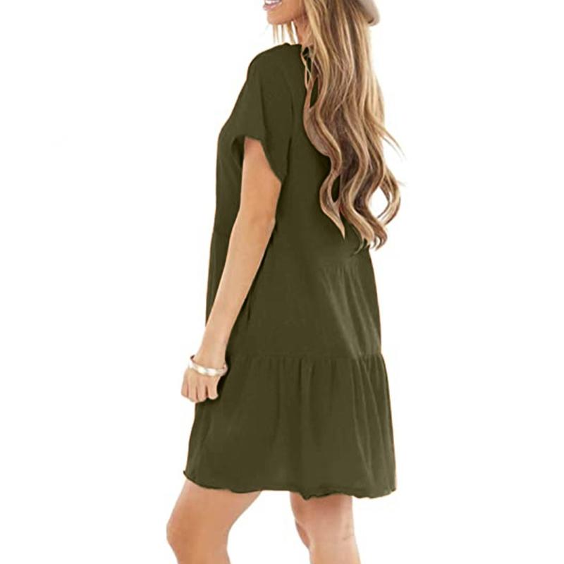 Round Neck Short-sleeve Stitching Dress