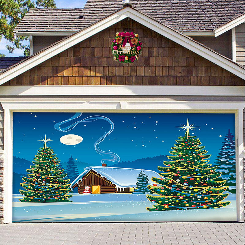 Snow garage door banner ornament