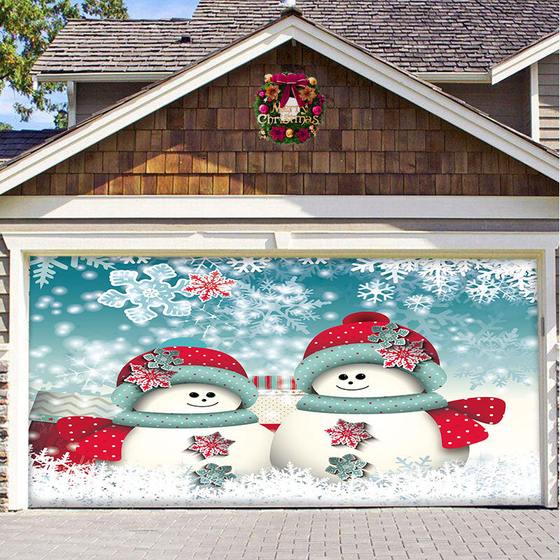 Snow garage door banner ornament