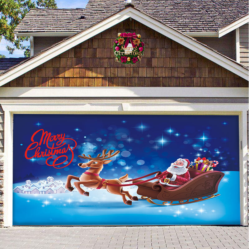 Snow garage door banner ornament