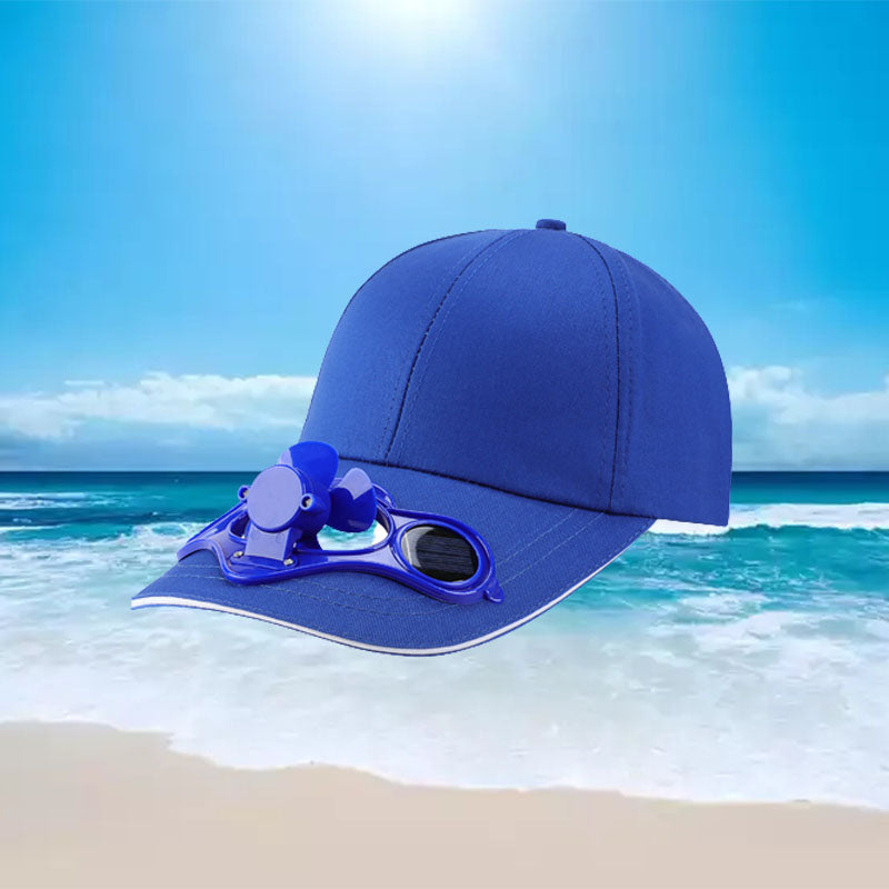 Solar fan cap