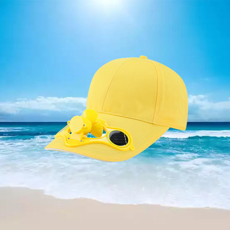 Solar fan cap