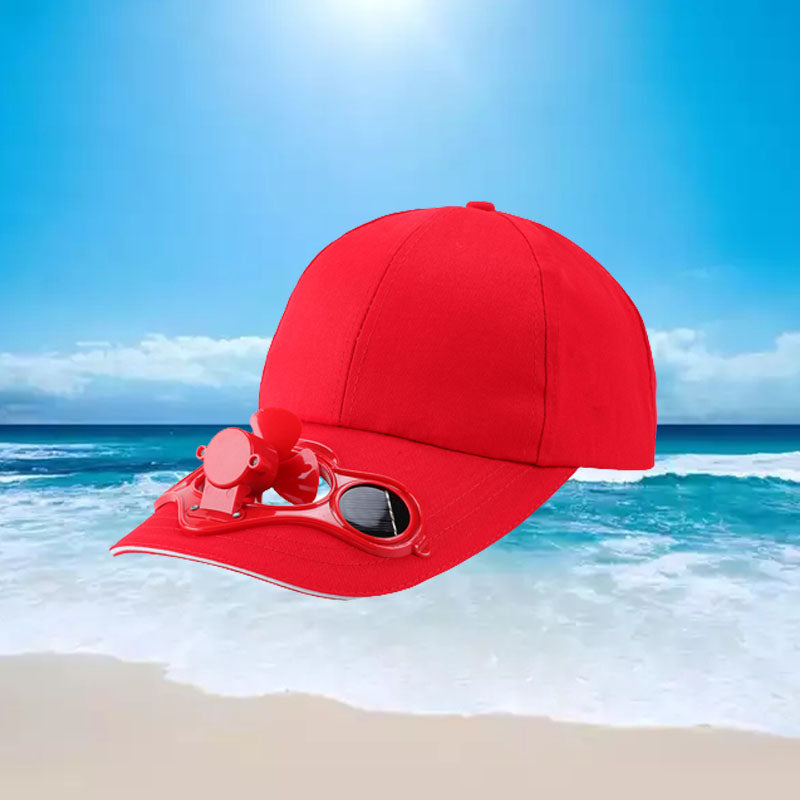 Solar fan cap