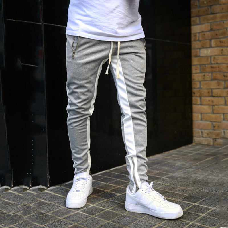 Side Stripe Zip Pocket Skinny Joggers