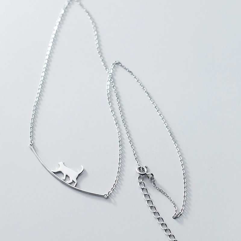 Cute Walking Cat Clavicle Chain Necklace