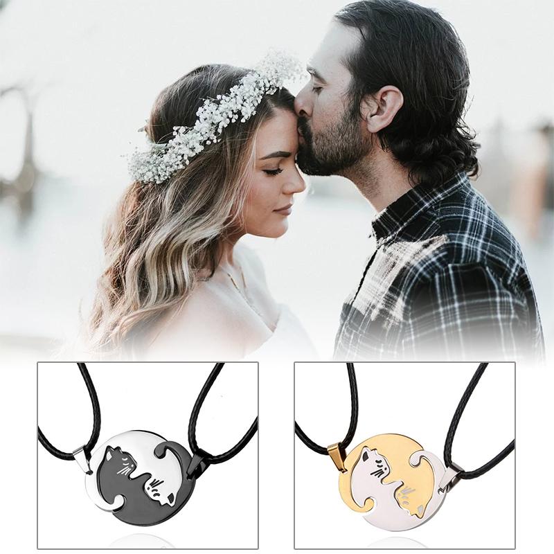 Cat couple necklace