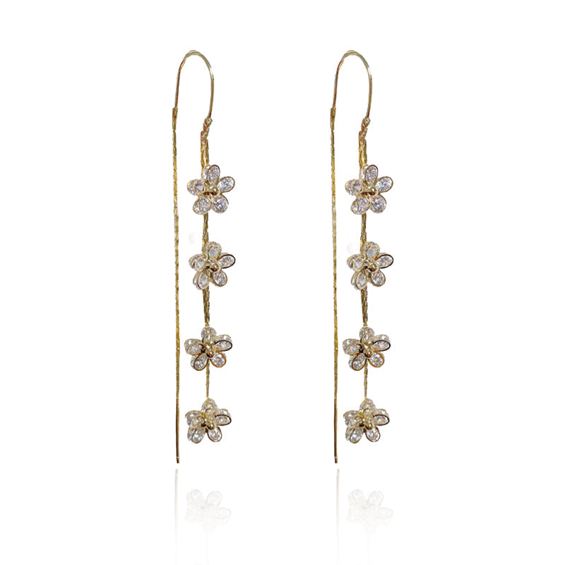 Zirconia Plum Blossom Earrings