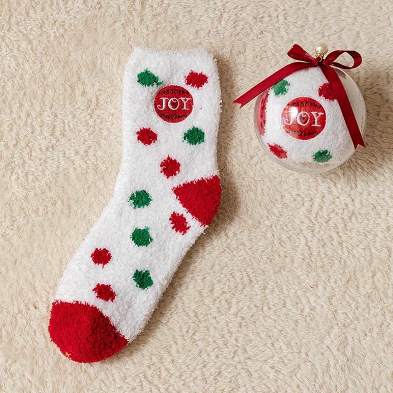 Creative Round Balls Gift Box With Christmas Socks