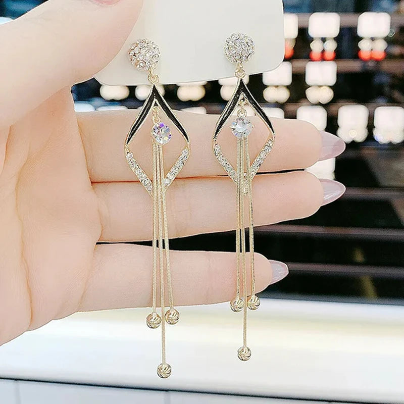 Geometric tassel earrings