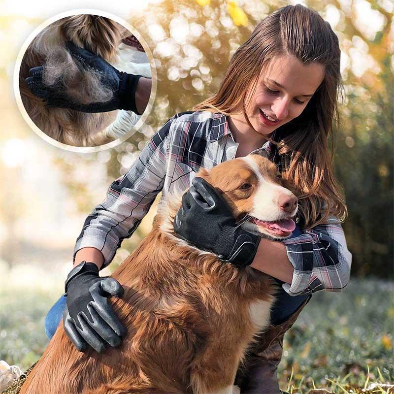 Pet Grooming Gloves For Cats, Dogs & Horses - ( 1 pair )