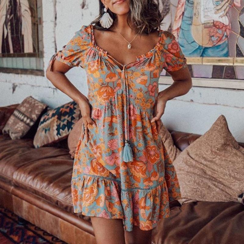 Women Summer Floral Print Dress