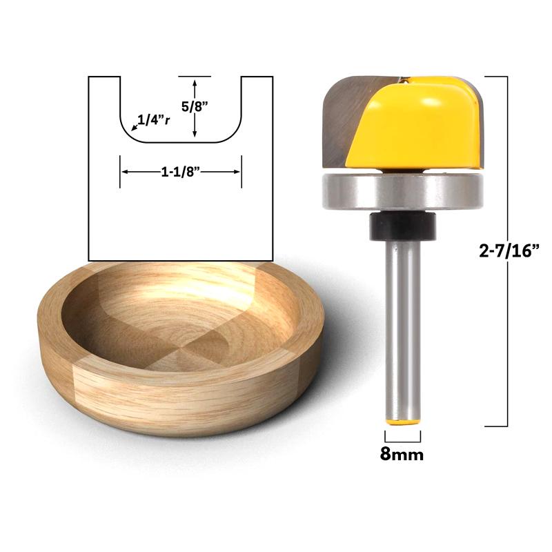 Diameter Bowl & Tray Router Bit