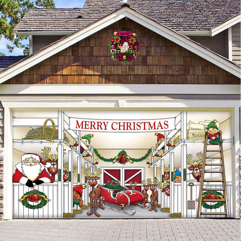 Snow garage door banner ornament