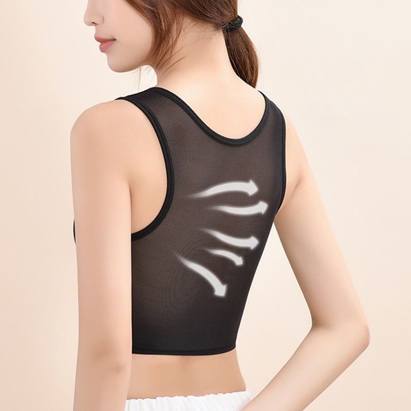 Thin front-zip bustier tank top