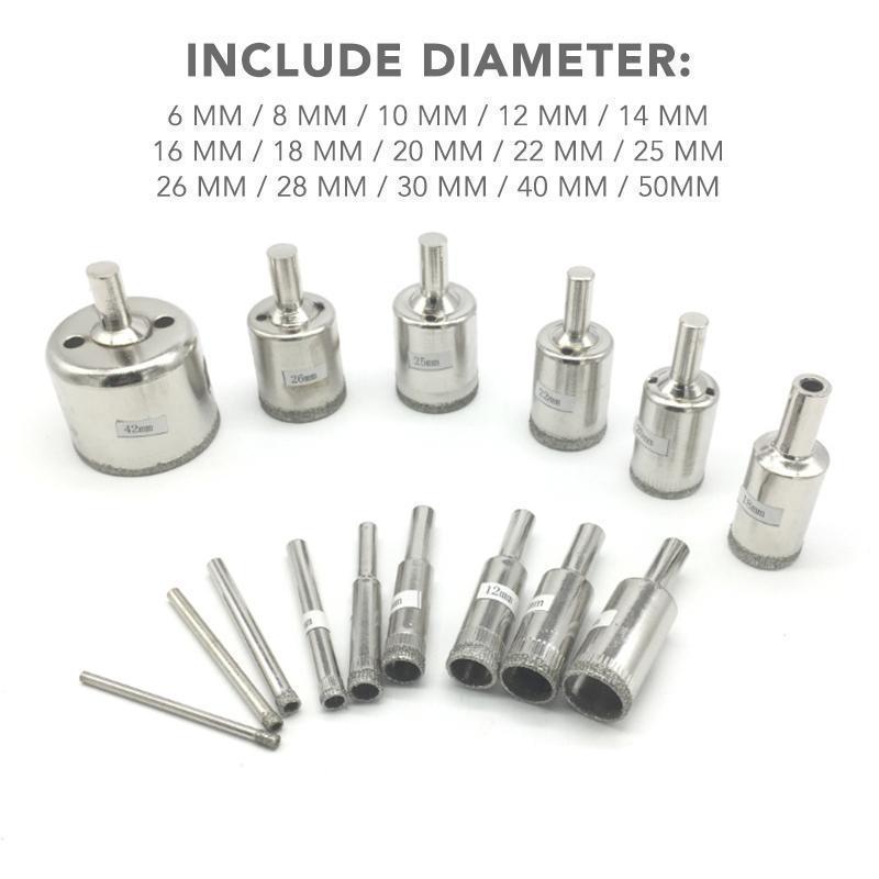 Diamond Hole Drill Bit 15 Pcs Set