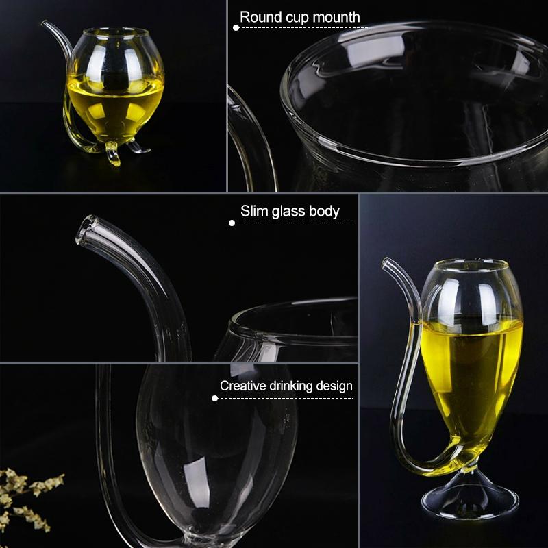 Creative Glass Cup With Drinking Tube Straw