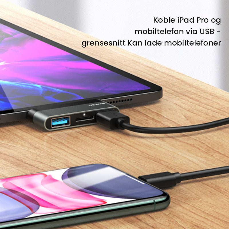 USB-C til 3-port USB-Hub