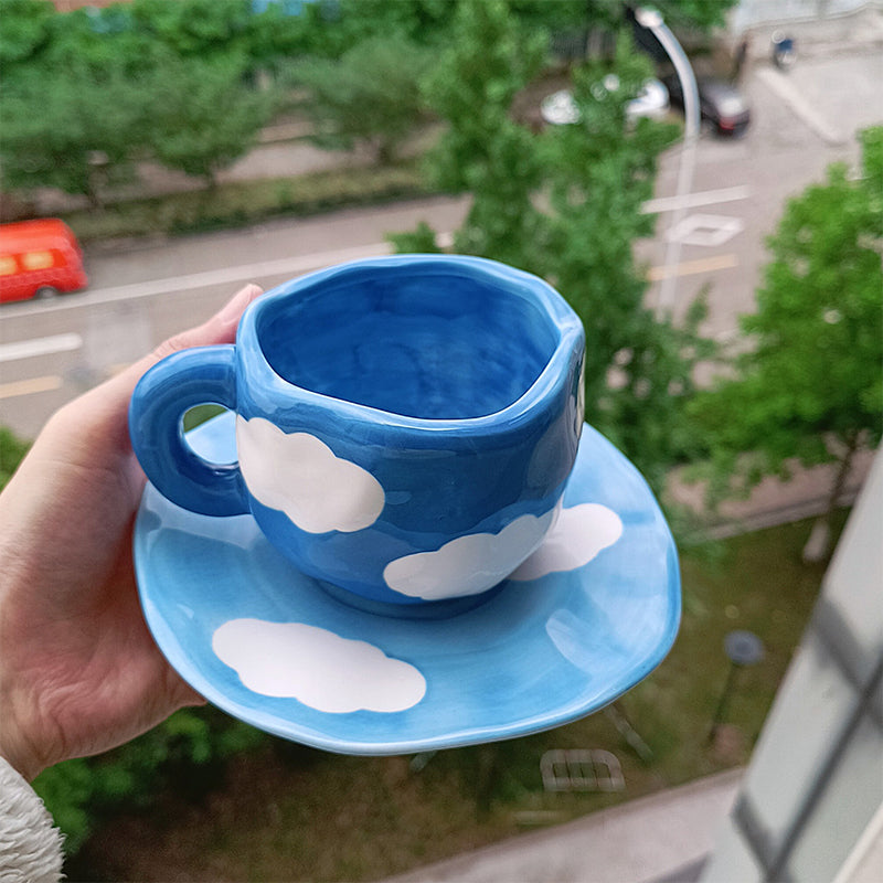 Handpainted Flower Ceramic Mug