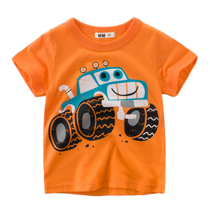 Boy's cotton summer short-sleeved T-shirt 2021