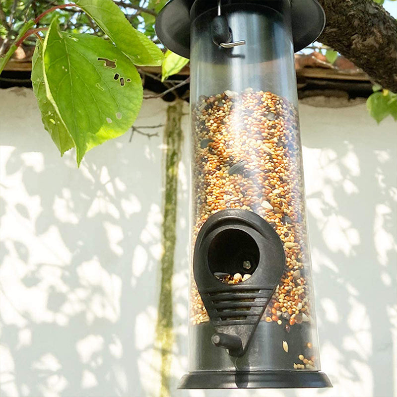 Outdoor hanging bird feeder