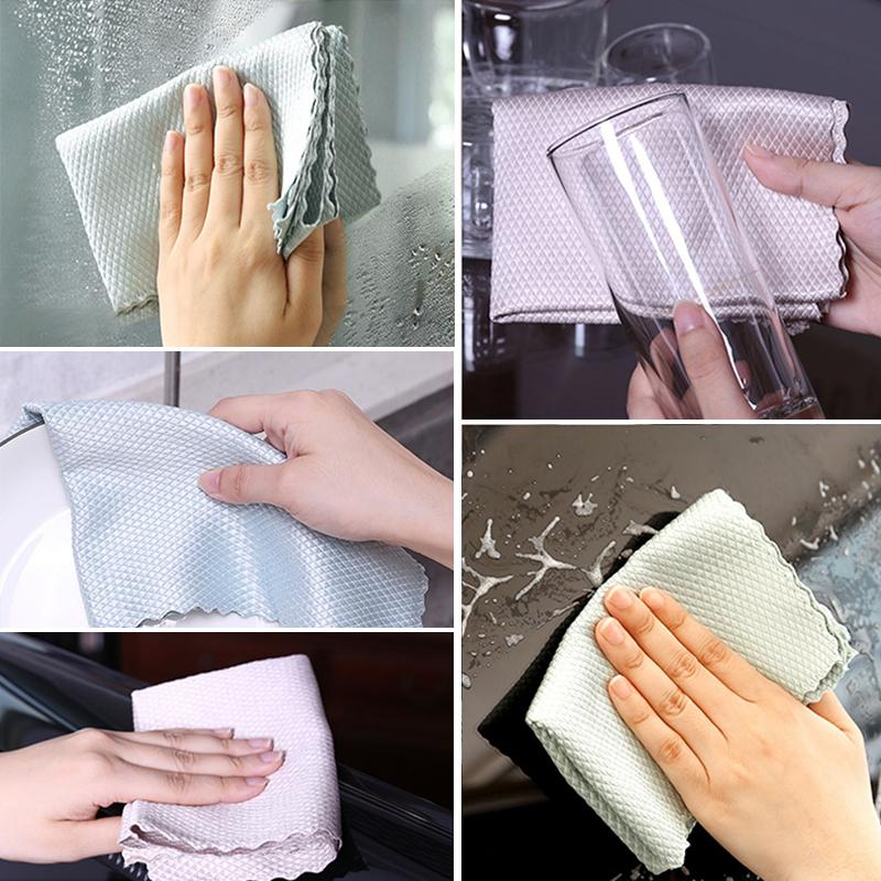 Fish Scale Microfiber Polishing Cleaning Cloth 5 Pcs（🔥Buy 2, -10%；Buy 4, -20%🔥）