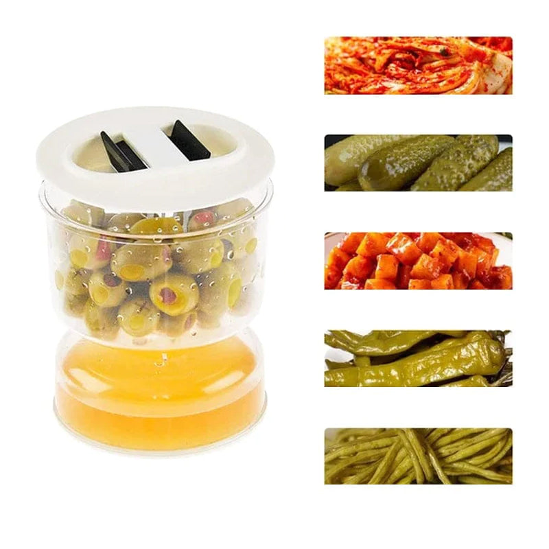 Pickle and Olives Jar Container with Strainer
