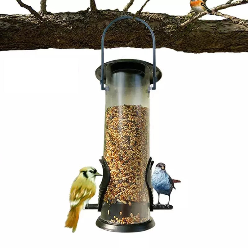 Outdoor hanging bird feeder