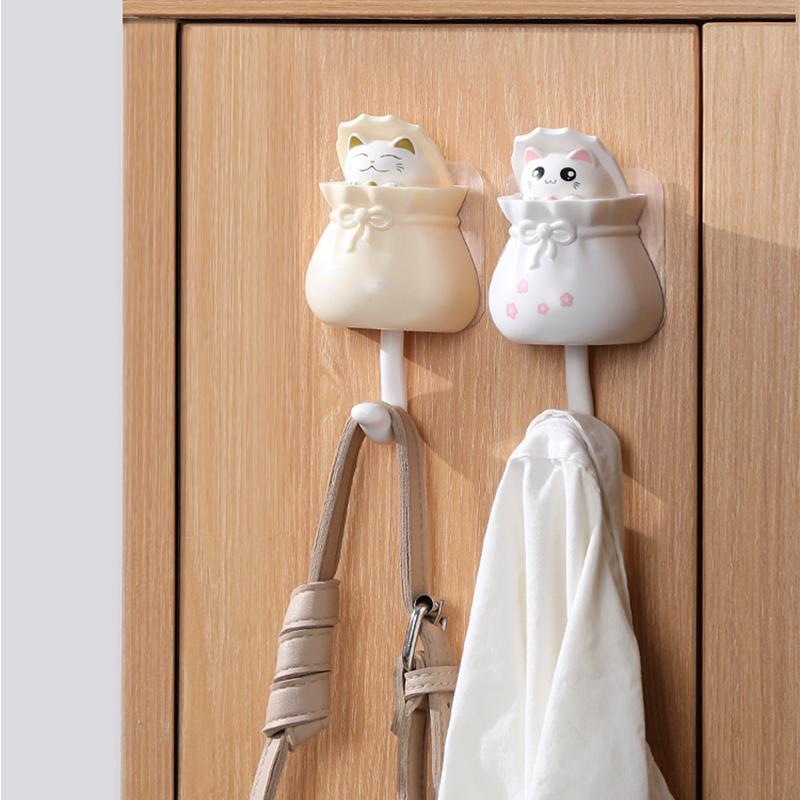 Cute Cat Wall Mounted Key Hooks