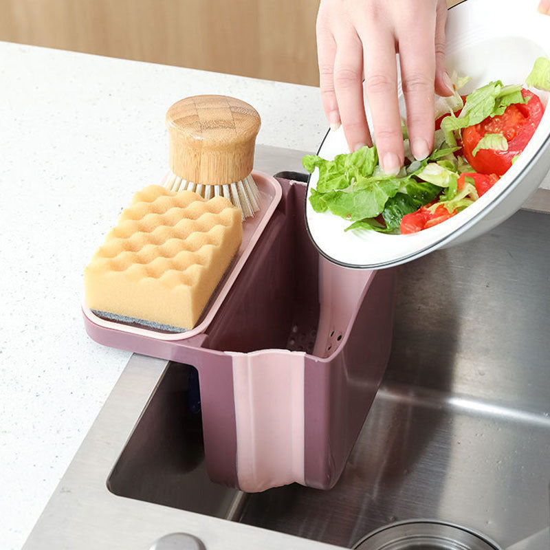 Kitchen Sink fold retractable drain basket