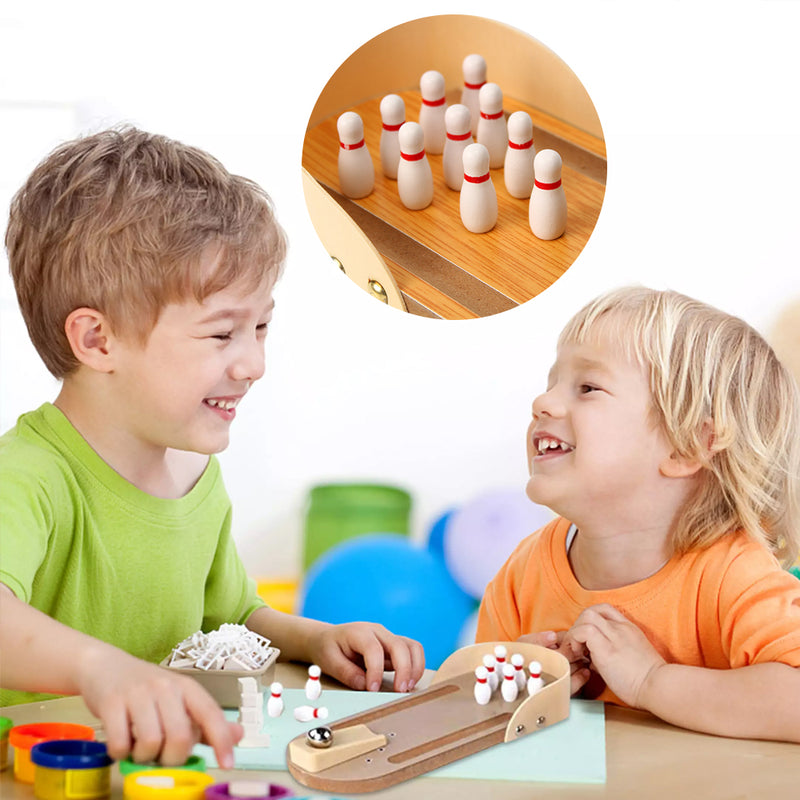 Indoor Wooden Mini Bowling Game Set