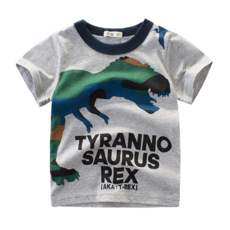 Boy's cotton summer short-sleeved T-shirt 2021