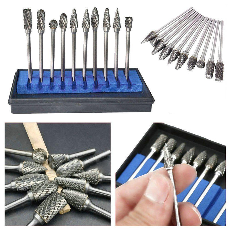 10-In-1 Tungsten Steel Grinding Head Set ( 10PCs )