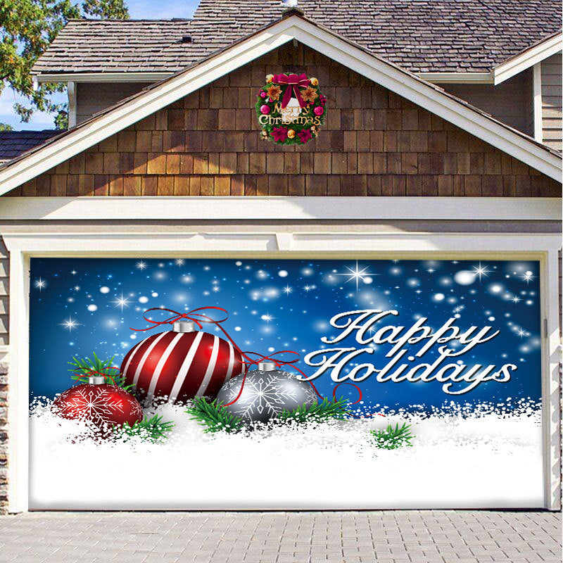 Snow garage door banner ornament