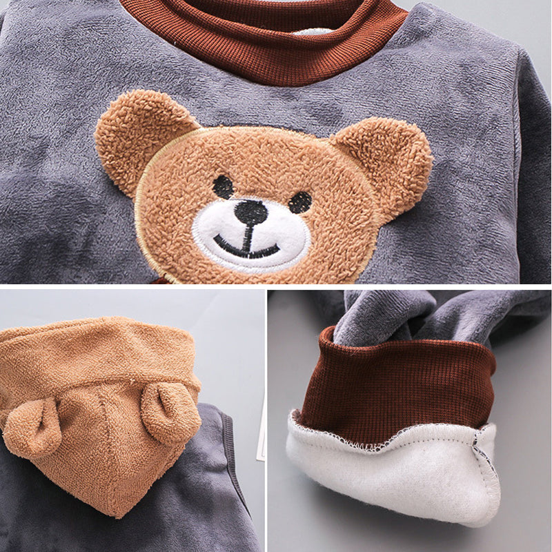 Winter 3 pieces hooded sweater suit For Kids