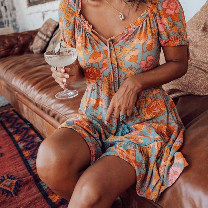 Women Summer Floral Print Dress