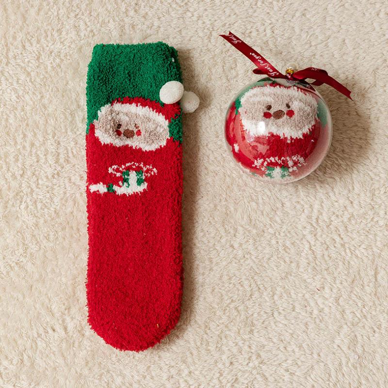 Creative Round Balls Gift Box With Christmas Socks